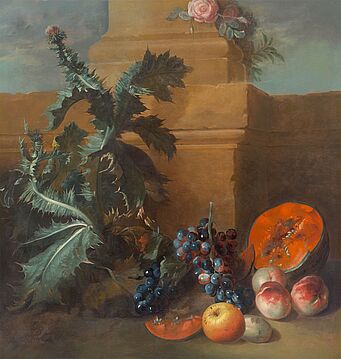 „Still Life with Fruits and a Thistle“ (Stillleben mit Früchten und Distel)