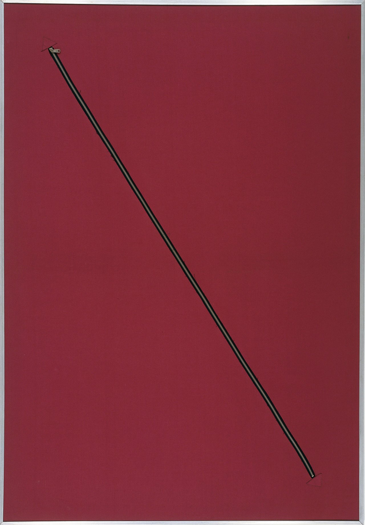 Nelson Leirner. Homenagem a Fontana I. 1967. Fabric, metal and aluminum. Framed: 181 x 126 x 2.5 cm.