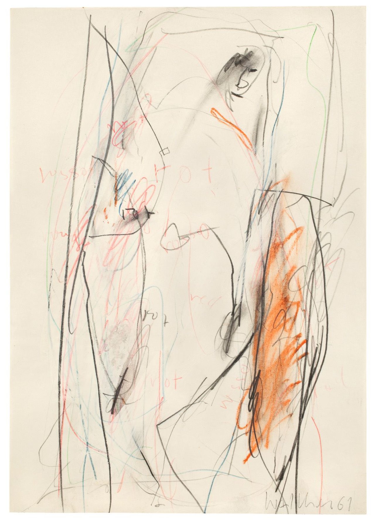 Auf diesem Bild ist das folgende Kunstwerk zu sehen: Franz Erhard Walther. Kritzelzeichnung. 1961.