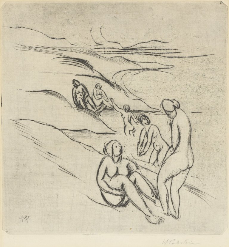 Auf diesem Bild ist das folgende Kunstwerk zu sehen: Max Pechstein. „Am Meer II“. 1912.