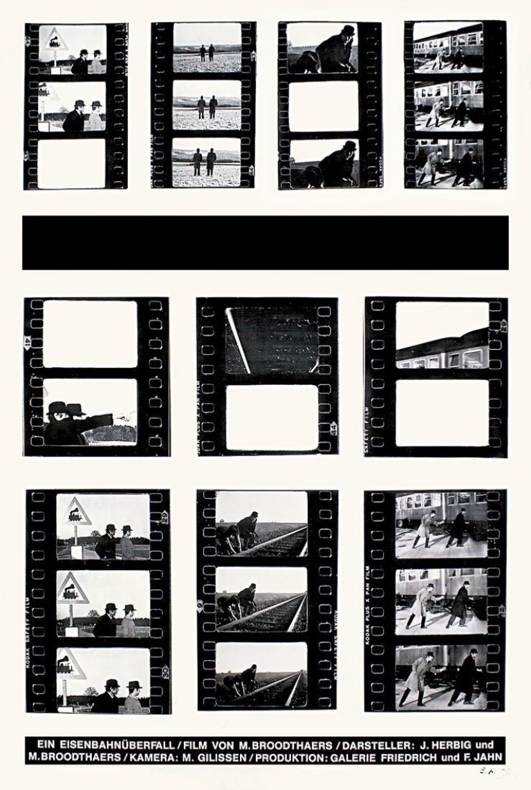 Auf diesem Bild ist das folgende Kunstwerk zu sehen: Marcel Broodthaers. „Ein Eisenbahn-Überfall“. 1972.