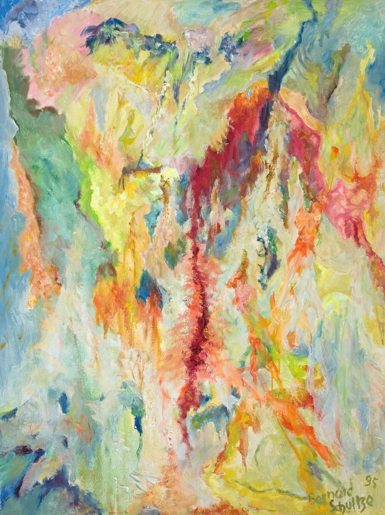 This picture shows the following artwork: Bernard Schultze. „Weisses Fließen“. 1995.