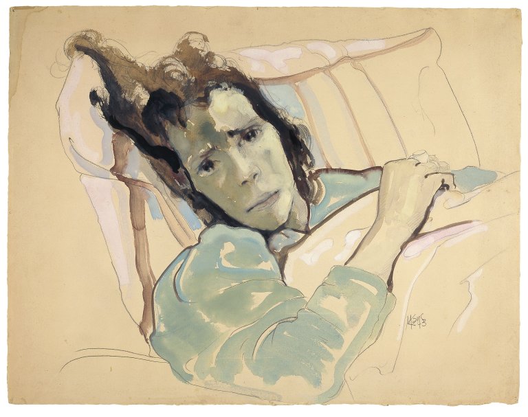Auf diesem Bild ist das folgende Kunstwerk zu sehen: Max Kaus. „Die Kranke“. 1943/47.