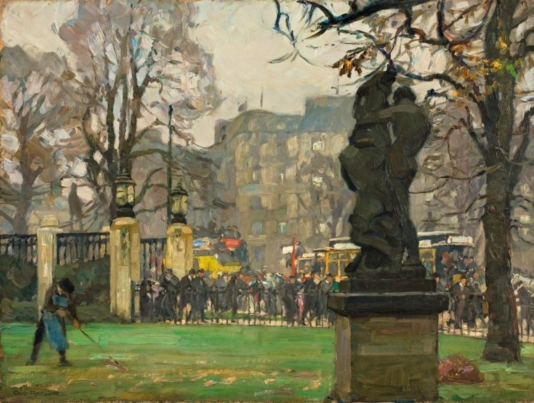 Auf diesem Bild ist das folgende Kunstwerk zu sehen: Otto Antoine. „Am Untergrundbahnhof Leipziger Platz“.