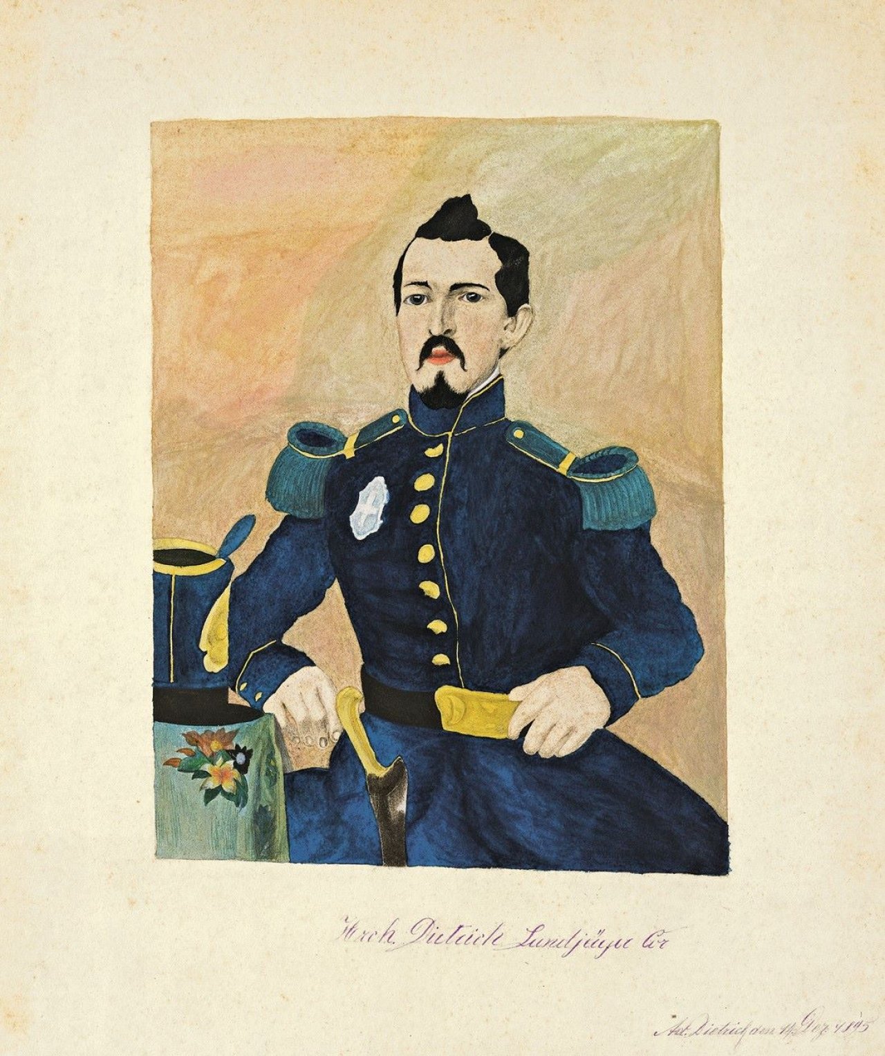 Auf diesem Bild ist das folgende Kunstwerk zu sehen: Adolf Dietrich. „Landjäger Korporal Heinrich Dietrich“. 1895.
