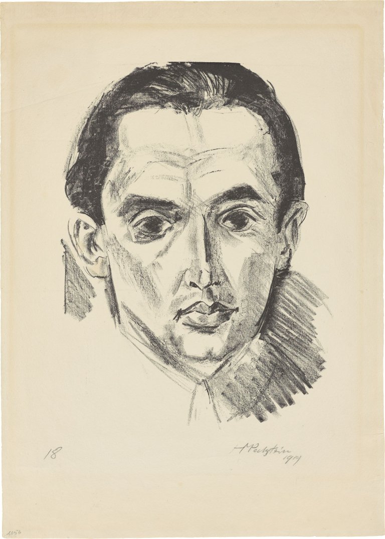 Auf diesem Bild ist das folgende Kunstwerk zu sehen: Max Pechstein. „Bildnis Wolfgang Gurlitt“. 1919.