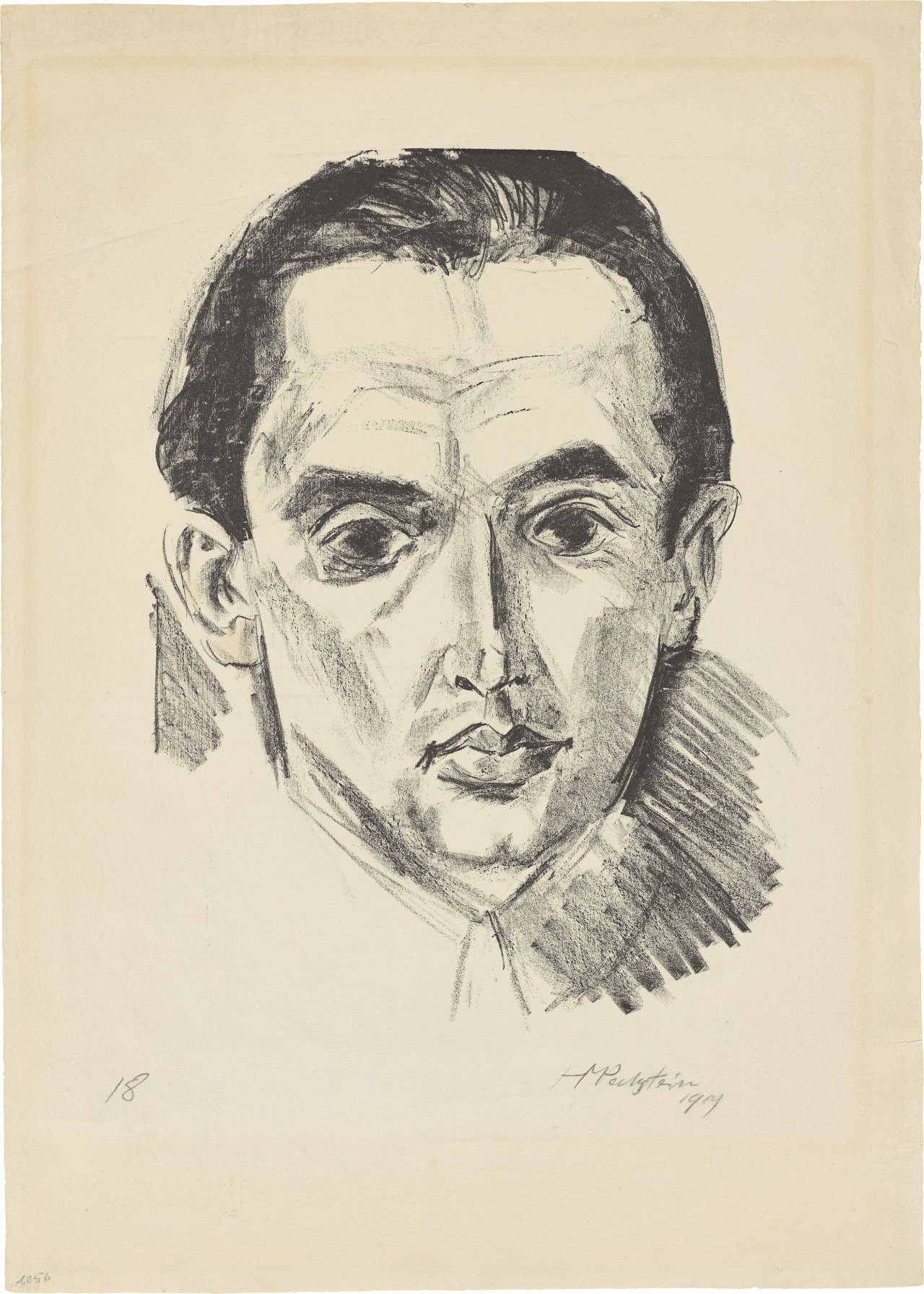 Auf diesem Bild ist das folgende Kunstwerk zu sehen: Max Pechstein. „Bildnis Wolfgang Gurlitt“. 1919.