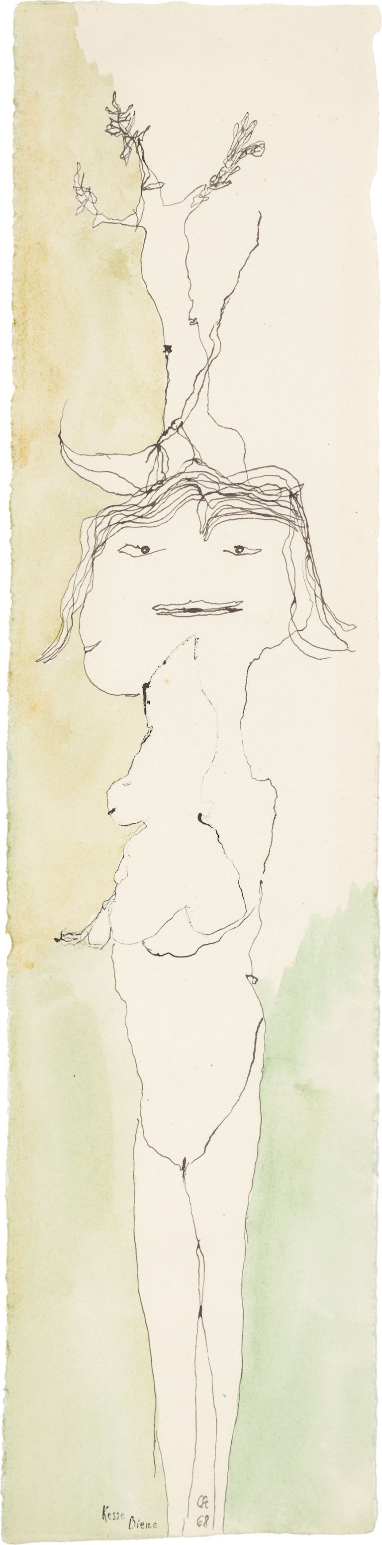 Auf diesem Bild ist das folgende Kunstwerk zu sehen: Gerhard Altenbourg. „Kesse Biene“. 1968.
