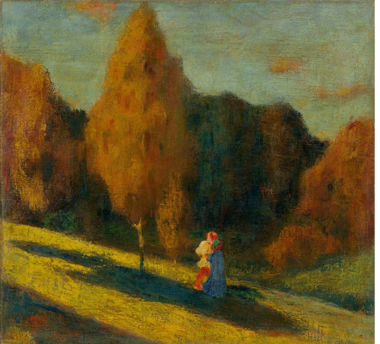 Auf diesem Bild ist das folgende Kunstwerk zu sehen: Wassily Kandinsky. „Im Herbst (Herbsttage)“. Um 1901.