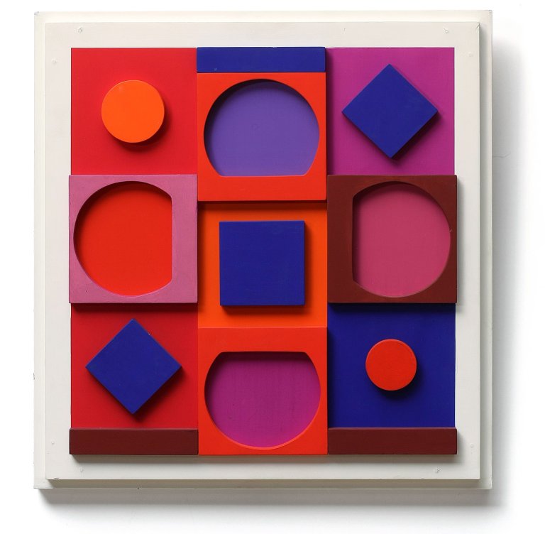 Auf diesem Bild ist das folgende Kunstwerk zu sehen: Victor Vasarely. „Granat-Positif“. 1967.