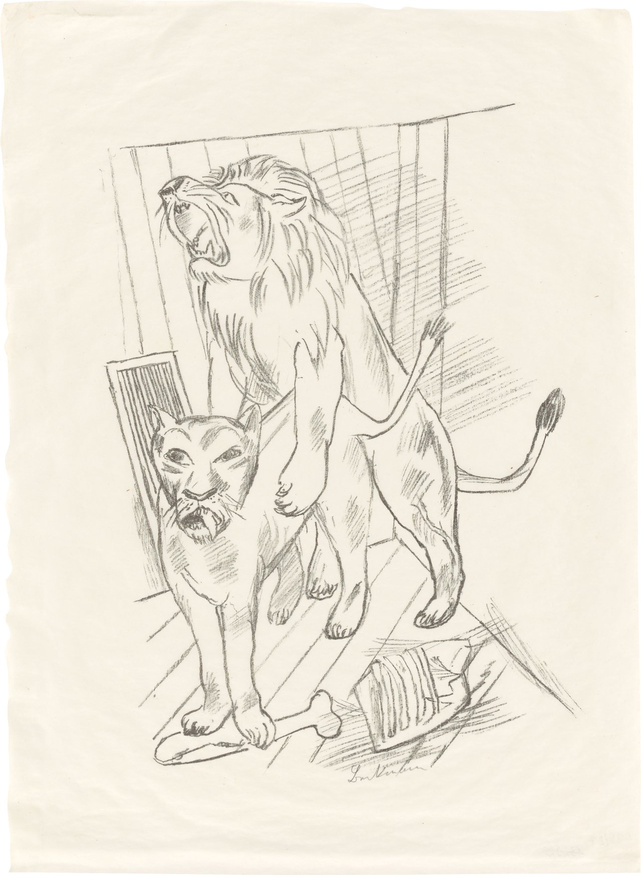 Auf diesem Bild ist das folgende Kunstwerk zu sehen: Max Beckmann. „Löwenpaar“. 1921.