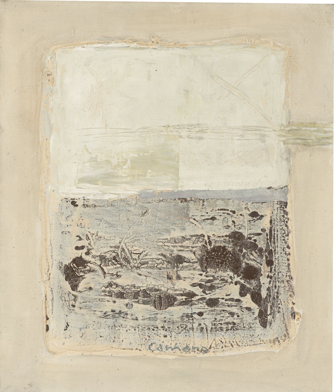 This picture shows the following artwork: Alexander Camaro. ”Schnee”. 1966.