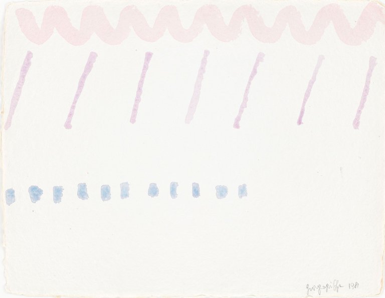 Auf diesem Bild ist das folgende Kunstwerk zu sehen: Giorgio Griffa. „Senza Titolo“. 1981.
