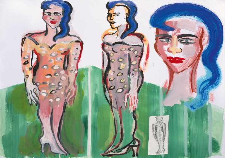 Auf diesem Bild ist das folgende Kunstwerk zu sehen: Elvira Bach. Figurenstudie.