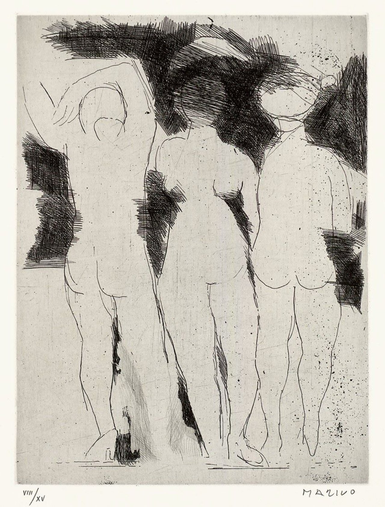Auf diesem Bild ist das folgende Kunstwerk zu sehen: Marino Marini. „Bagnanti“. 1950.