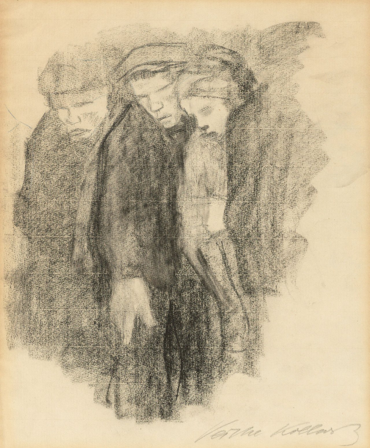 Auf diesem Bild ist das folgende Kunstwerk zu sehen: Käthe Kollwitz. „Märzfriedhof“. 1913.