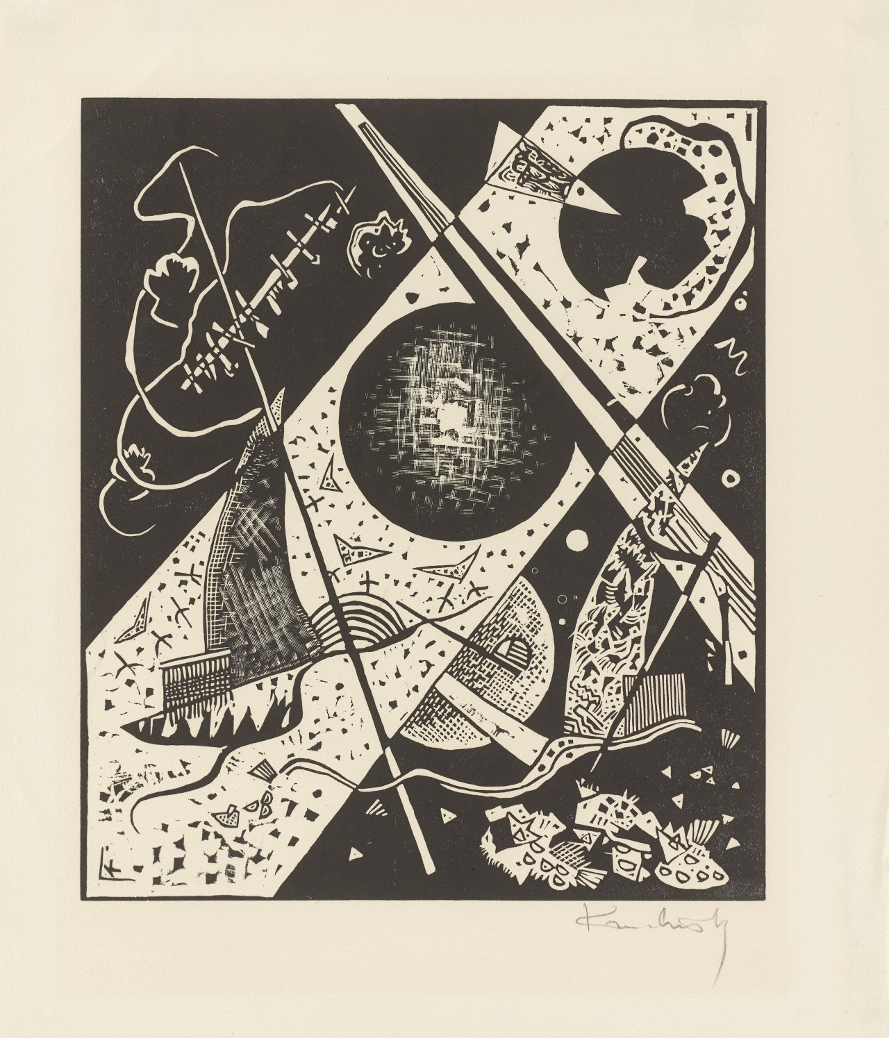 Auf diesem Bild ist das folgende Kunstwerk zu sehen: Wassily Kandinsky. „Kleine Welten VI“. 1922.