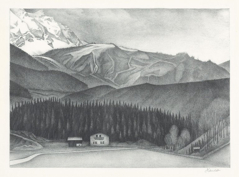Auf diesem Bild ist das folgende Kunstwerk zu sehen: Alexander Kanoldt. „Die schwarze Wand“. 1928.