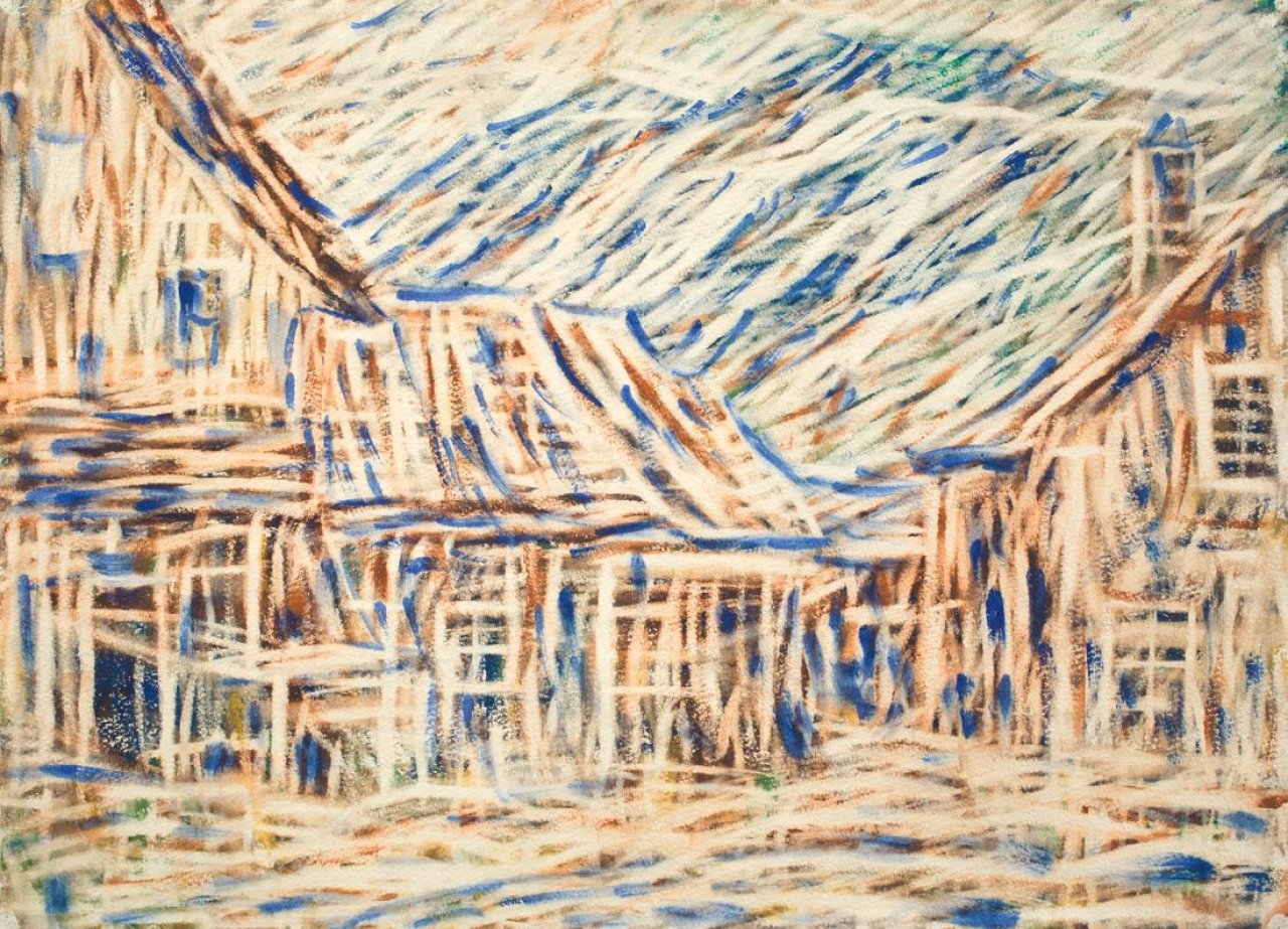 Auf diesem Bild ist das folgende Kunstwerk zu sehen: Christian Rohlfs. „Tessiner Dorf“. Um 1930.