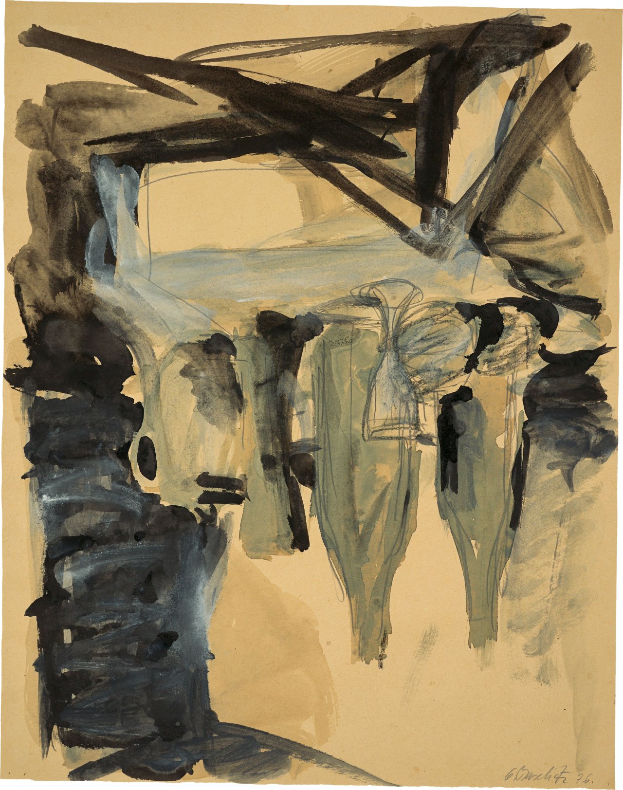 This picture shows the following artwork: Georg Baselitz. Untitled. 1976.