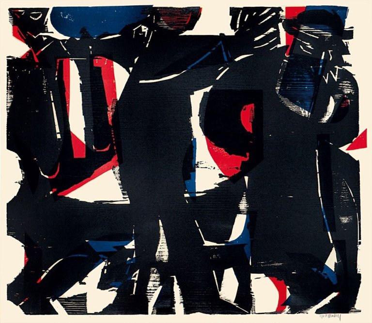 Auf diesem Bild ist das folgende Kunstwerk zu sehen: HAP Grieshaber. „Rabbi“. 1964.