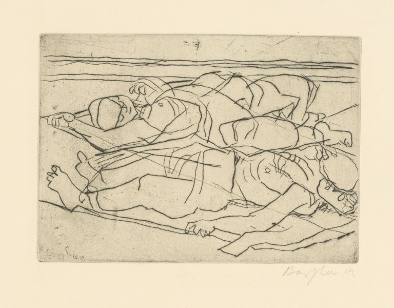 Auf diesem Bild ist das folgende Kunstwerk zu sehen: Eduard Bargheer. Schlafende Fischer. 1949.