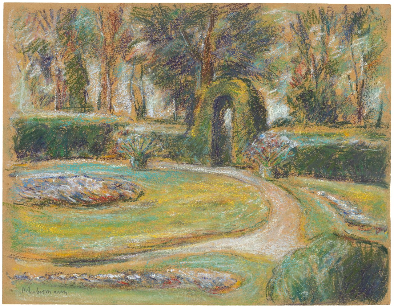 This picture shows the following artwork: Max Liebermann. „Das Rondell im Heckengarten“. Circa 1923.