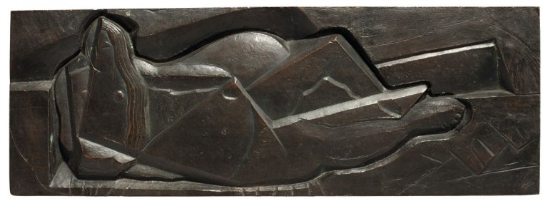 Auf diesem Bild ist das folgende Kunstwerk zu sehen: Henri Laurens. Femme couchée (de face). 1921.