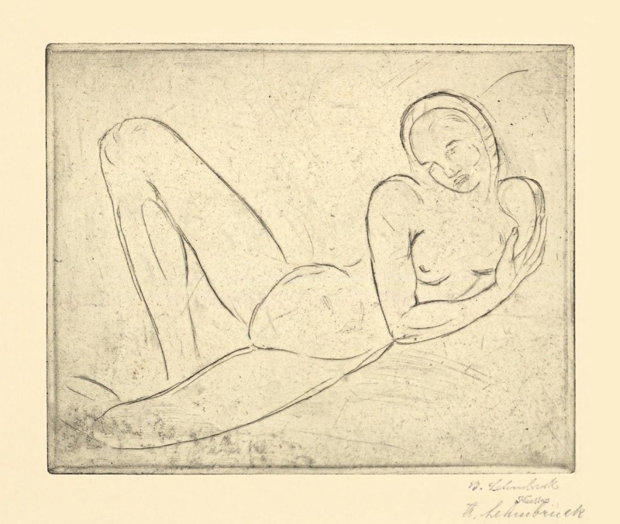 Auf diesem Bild ist das folgende Kunstwerk zu sehen: Wilhelm Lehmbruck. „Erwachen“. 1913.