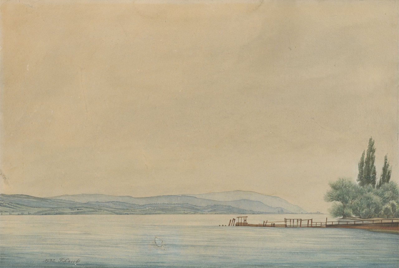 This picture shows the following artwork: Franz Lenk. View of the Lake Constance. 1932.