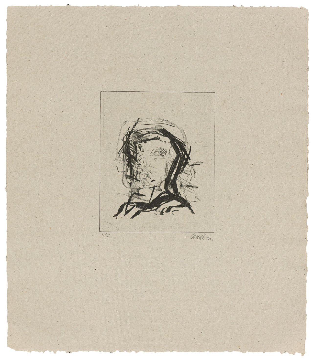 This picture shows the following artwork: Georg Baselitz. „8 Radierungen zu Zeichnungen von 1959“. 1973.