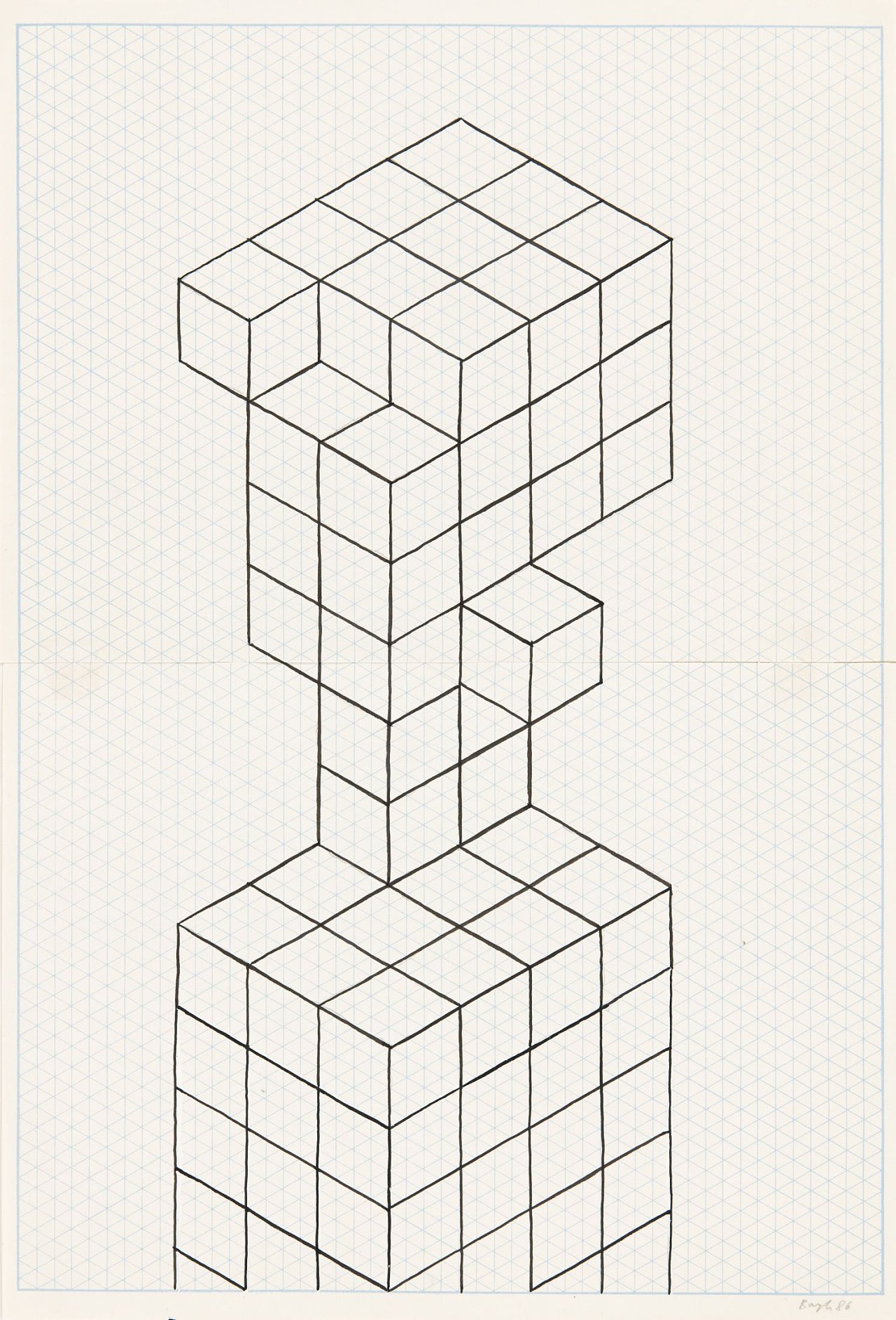 This picture shows the following artwork: Thomas Bayrle. Rasterzeichnung. 1986.
