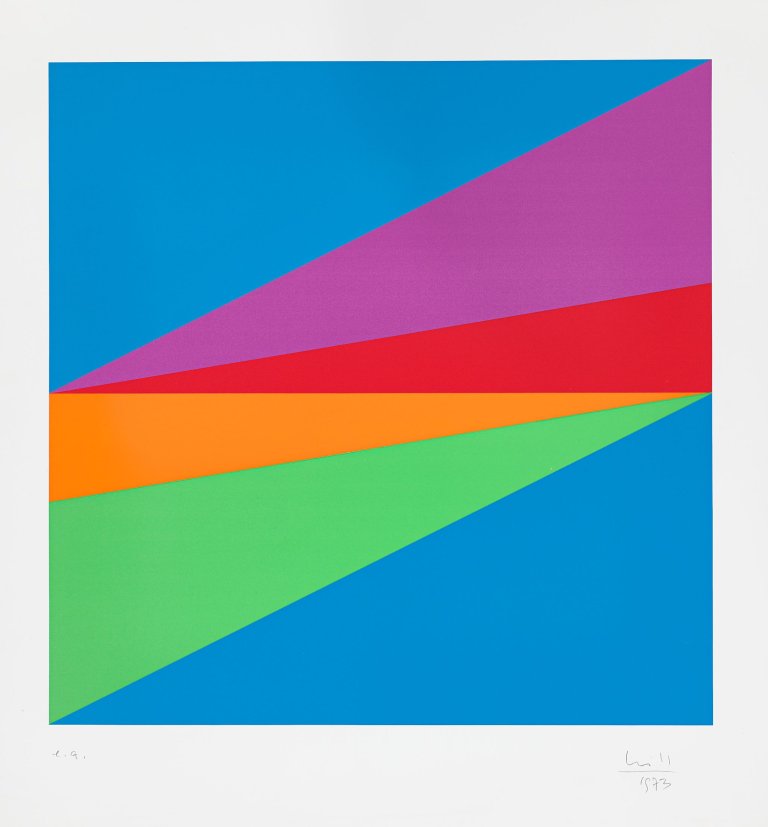 Auf diesem Bild ist das folgende Kunstwerk zu sehen: Max Bill. Aus: „9x5 konkret“. 1973.