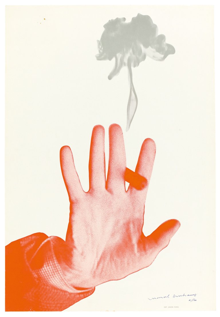 This picture shows the following artwork: Marcel Duchamp. „Poster for the ‘Éditions et Sur Marcel Duchamp‘ Exhibition“. 1967.
