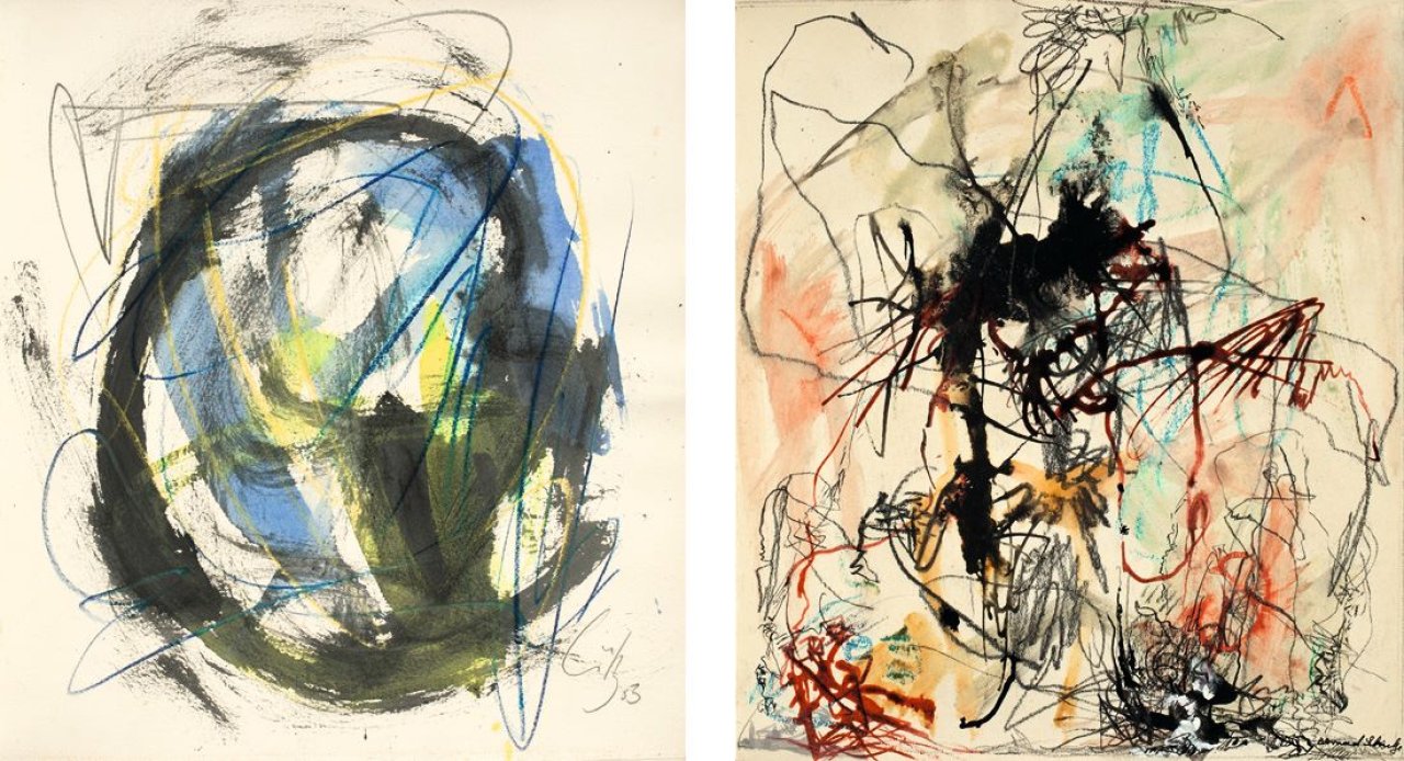 Auf diesem Bild ist das folgende Kunstwerk zu sehen:  Mappenwerk. „René Hinds. Quadriga“. 1953.