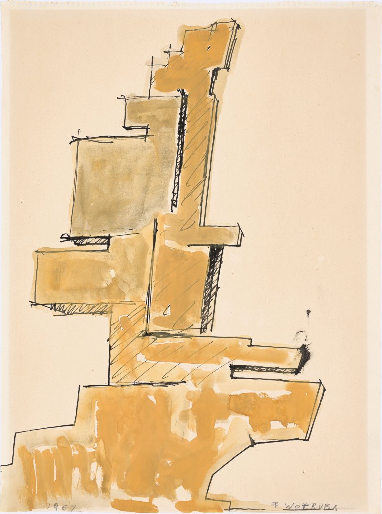 Auf diesem Bild ist das folgende Kunstwerk zu sehen: Fritz Wotruba. Ohne Titel. 1967.