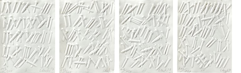 Auf diesem Bild ist das folgende Kunstwerk zu sehen: Günther Uecker. Vorzugsausgaben zum Buch Opus Liber. 2007.