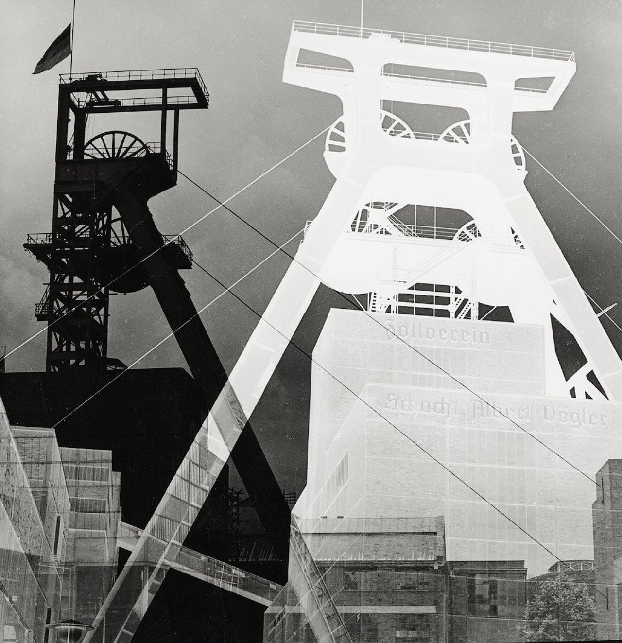 Auf diesem Bild ist das folgende Kunstwerk zu sehen: Ludwig Windstosser. Zeche Zollverein. 1950er Jahre.