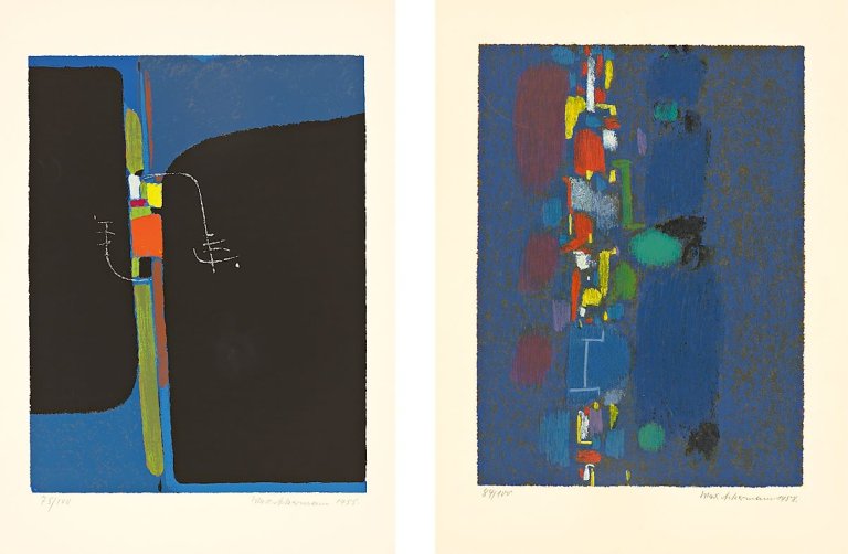 Auf diesem Bild ist das folgende Kunstwerk zu sehen: Max Ackermann. „Strahlende Pforte“ / „Glückliche Zeichen“. 1955/1958.
