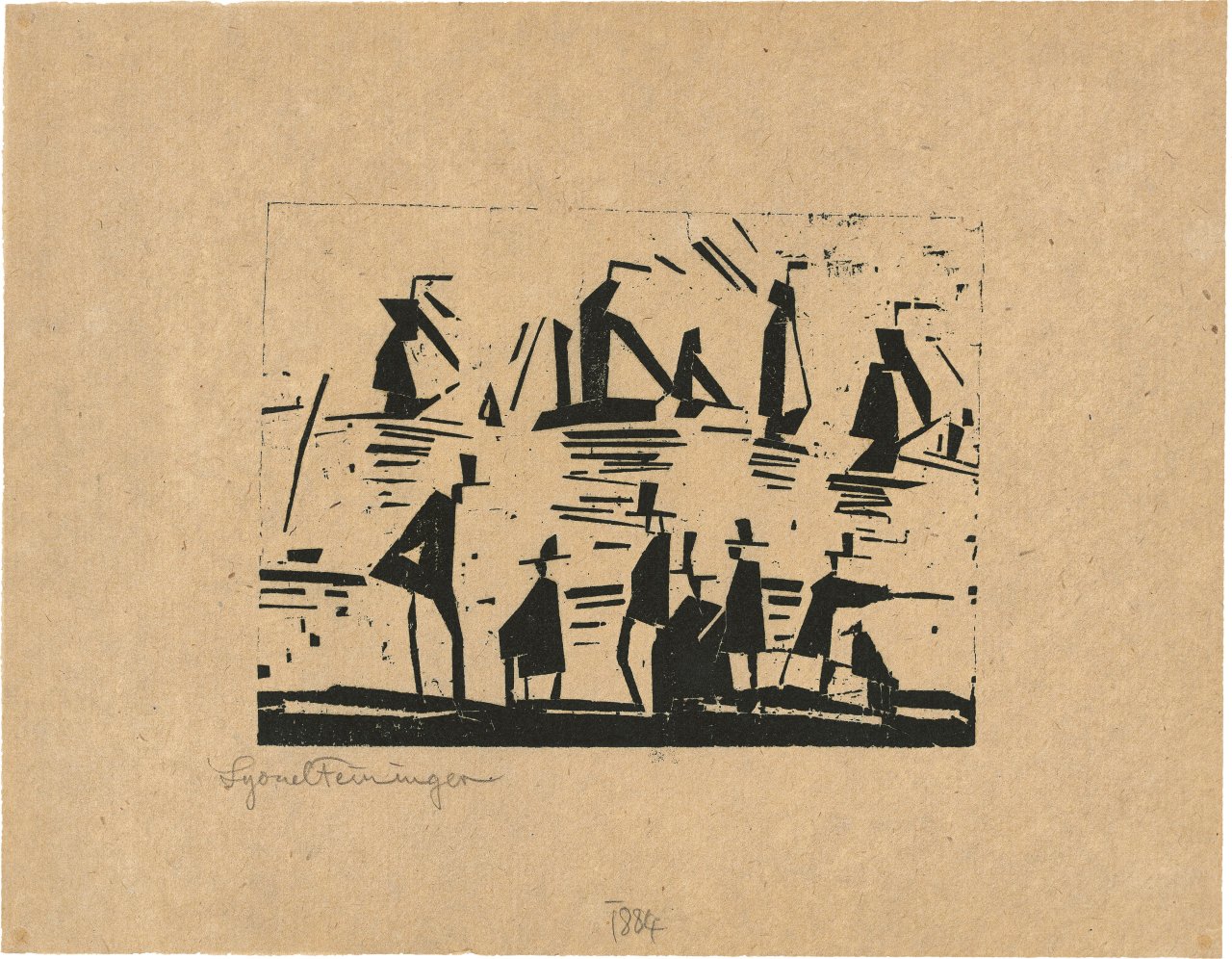 Auf diesem Bild ist das folgende Kunstwerk zu sehen: Lyonel Feininger. „Fischerboote“. 1918.