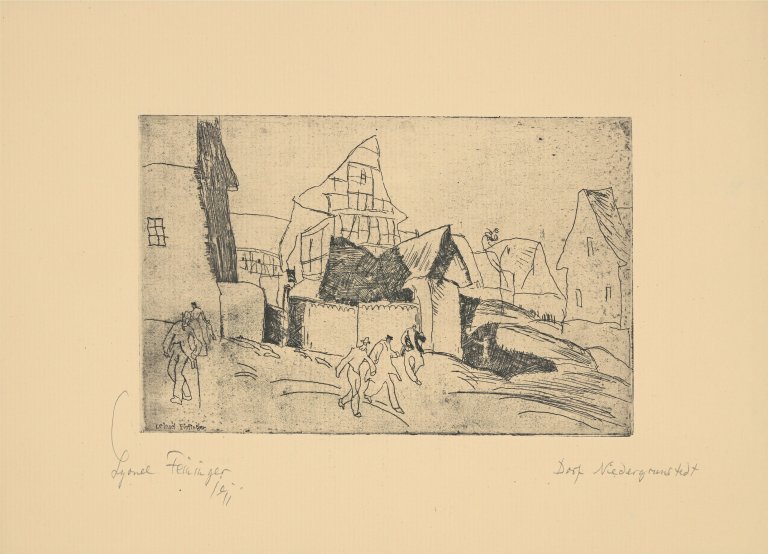 Auf diesem Bild ist das folgende Kunstwerk zu sehen: Lyonel Feininger. „Dorf Niedergrunstedt“. 1911.