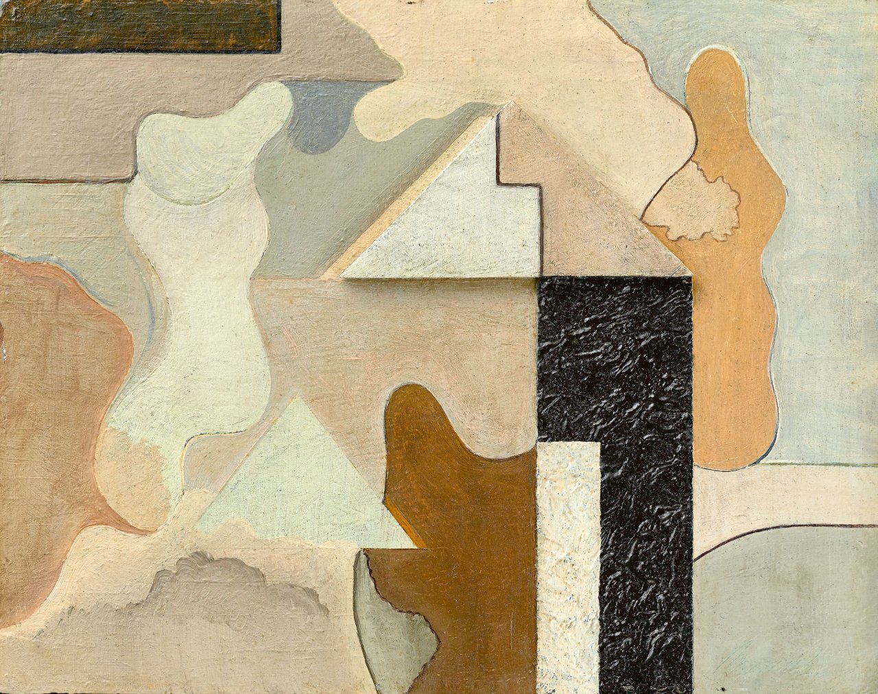 Auf diesem Bild ist das folgende Kunstwerk zu sehen: Willi Baumeister. „Plastisches Bild“. Um 1920.