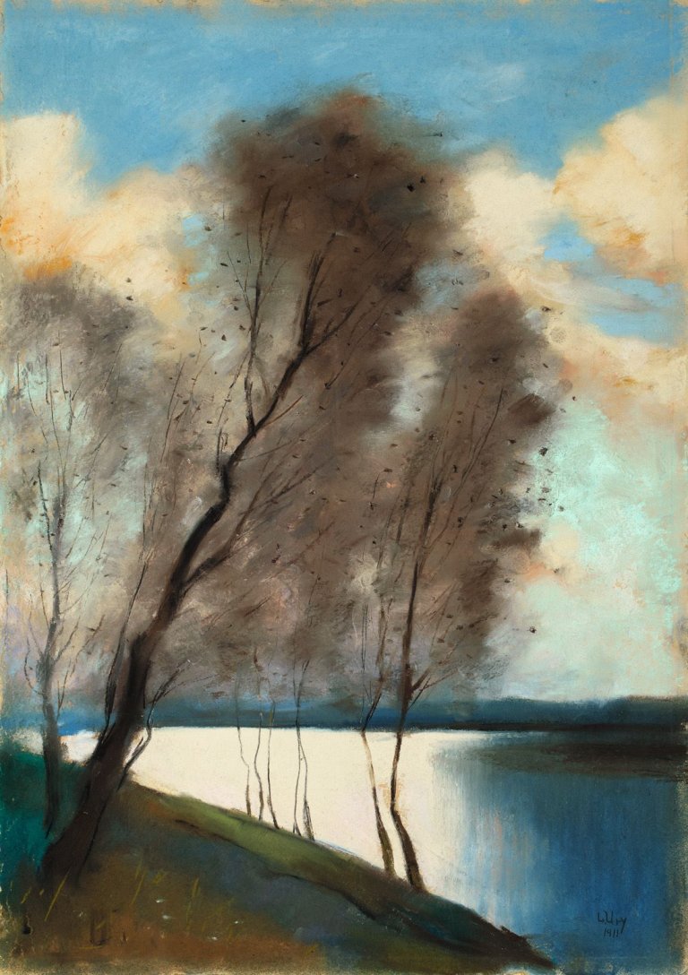 Auf diesem Bild ist das folgende Kunstwerk zu sehen: Lesser Ury. „Motiv aus dem Grunewald“. 1911.