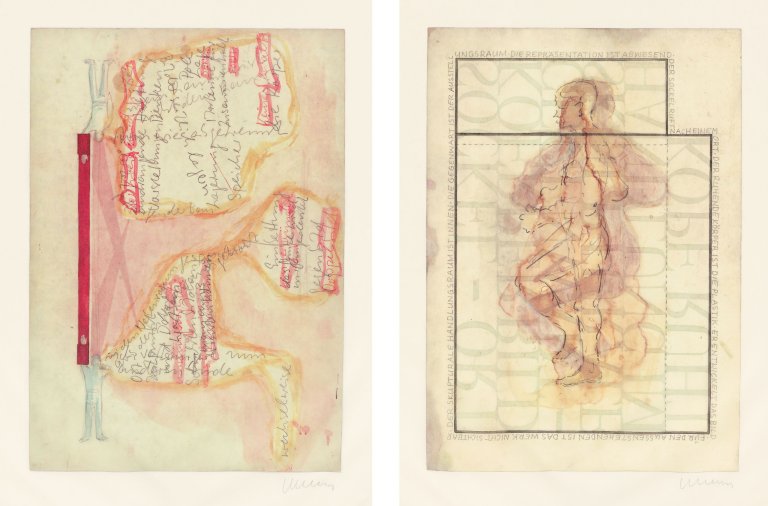 Auf diesem Bild ist das folgende Kunstwerk zu sehen: Franz Erhard Walther. „Feld entwickelt Sprache“. 1999.