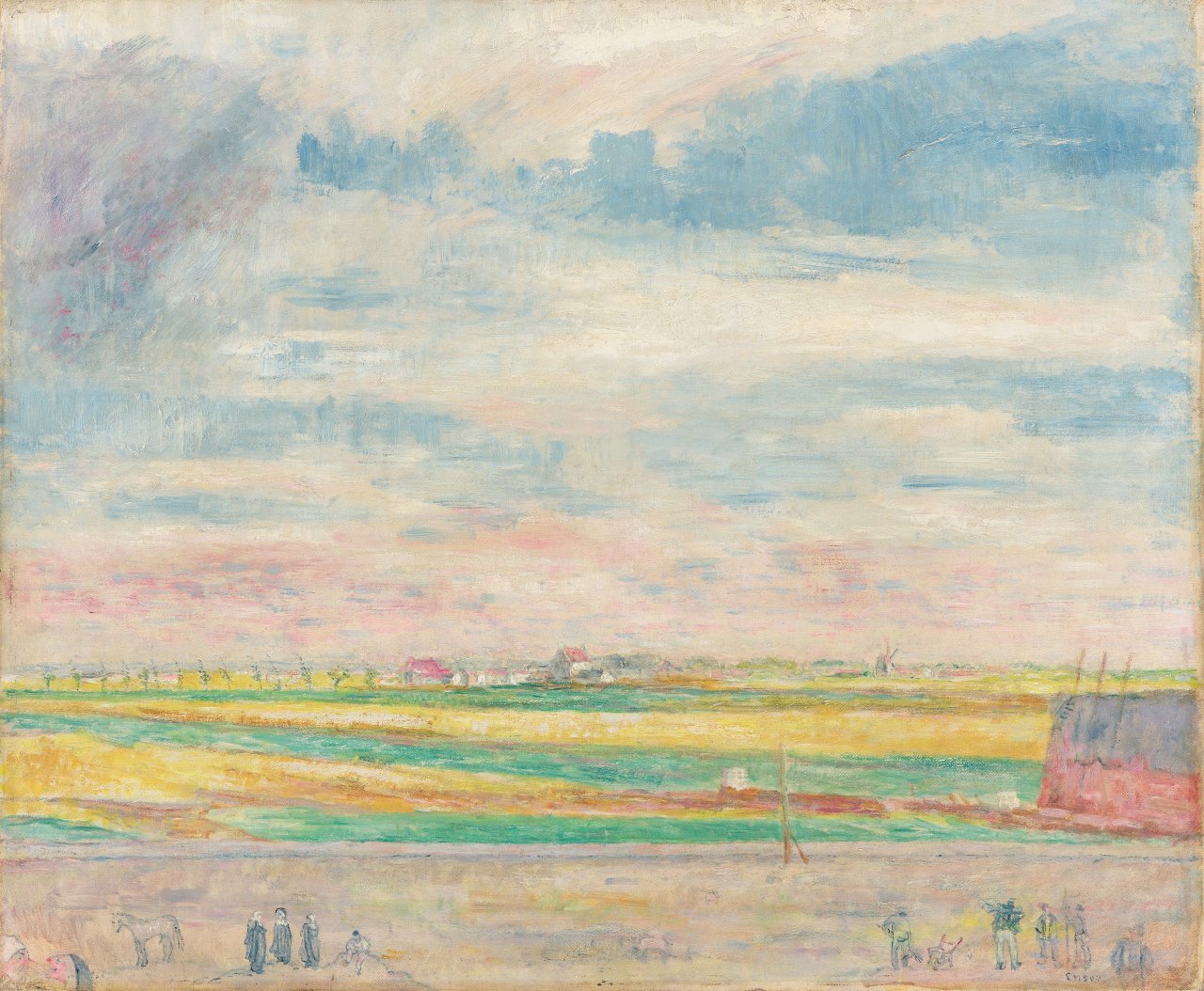 Auf diesem Bild ist das folgende Kunstwerk zu sehen: James Ensor. „The ,Haute Barrière‘ outside Ostend (La ,Haute Barrière‘ aux environs d'Ostende)“. Um 1925.