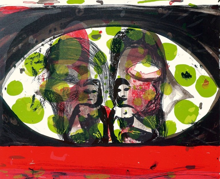 Auf diesem Bild ist das folgende Kunstwerk zu sehen:  Tal R (d.i. Tal Rosenzweig). Daloa Dublet. 2003.