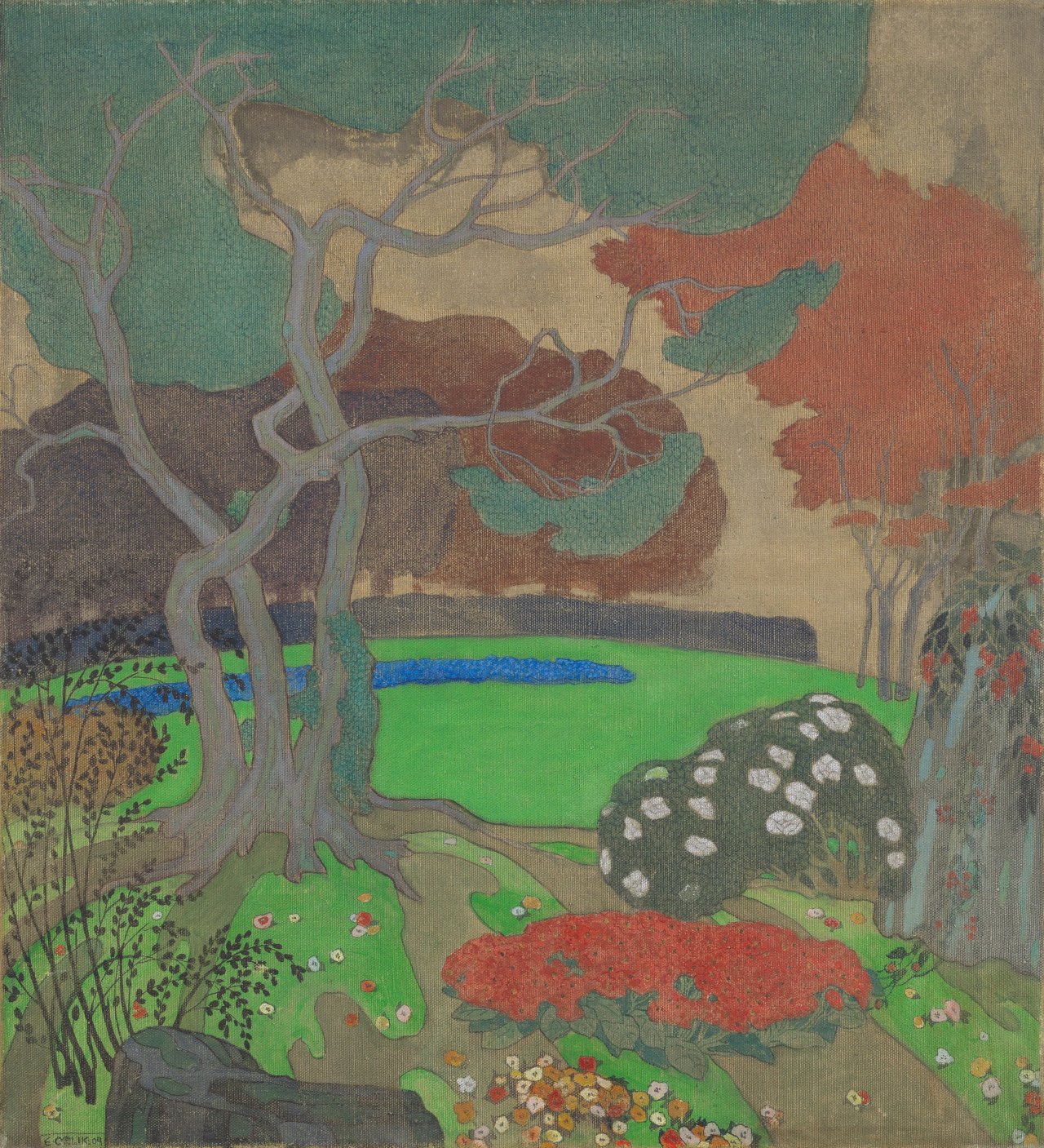 This picture shows the following artwork: Emil Orlik. Japanese garden. 1904.