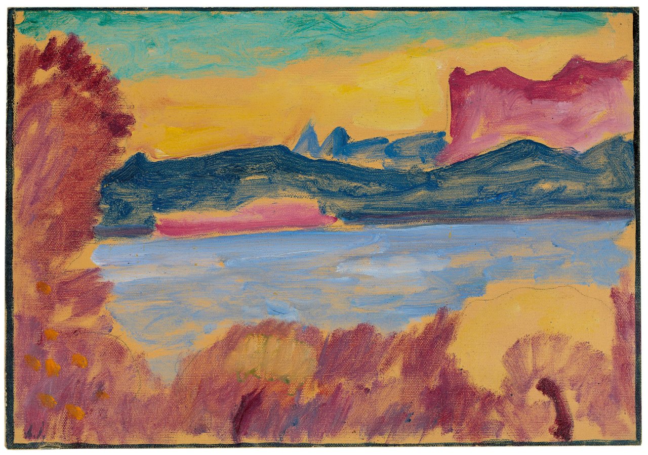 Auf diesem Bild ist das folgende Kunstwerk zu sehen: Alexej von Jawlensky. „Landschaft Genfer See“. 1915.