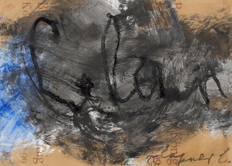 Auf diesem Bild ist das folgende Kunstwerk zu sehen: László Lakner. „Celan“. 1985.