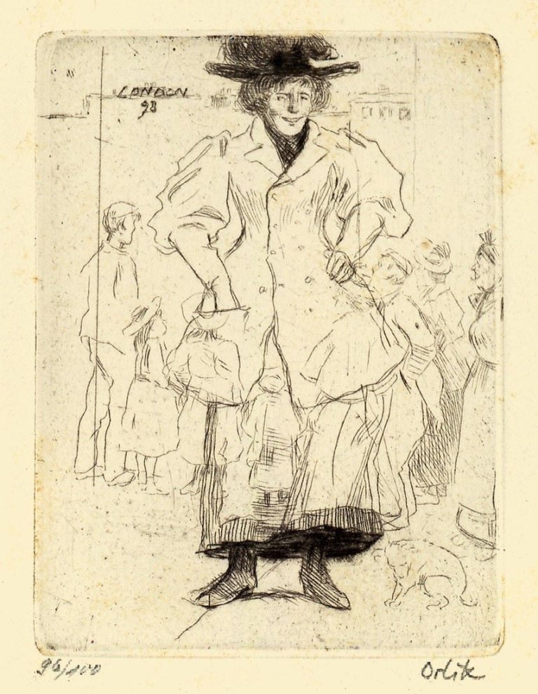 Auf diesem Bild ist das folgende Kunstwerk zu sehen: Emil Orlik. London Girl / Chinesisches Mädchen. 1898/1912.